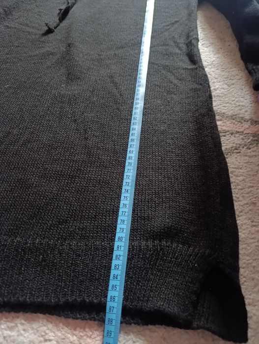 Sweter, tunika, sukienka czarna z kapturem, M/L/XL