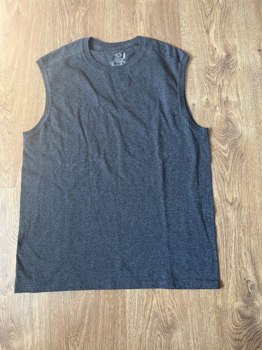 Tshirt bez rekawow Fruit & Loom szary grafitowy