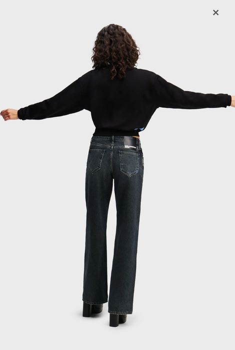 KARL LAGERFELD Жіночі темно-сині джинси KLJ MR RELAXED DENIM