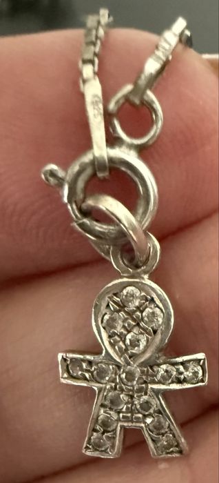 Conjunto prata fio com menino e anel grosso com menino