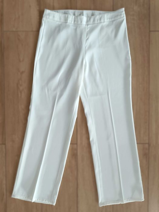 Wizytowe długie spodnie białe L/40 XL/42 - nowe