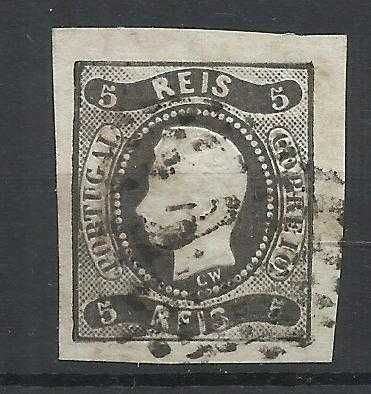 Selos portugueses - 1 selo 5 Reis de D. Pedro V – 1866 a 1867