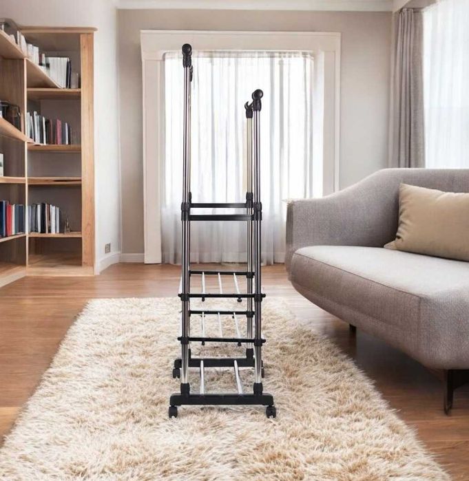 Вішалка для одягу пересувна складна стійка для одягу і взуття