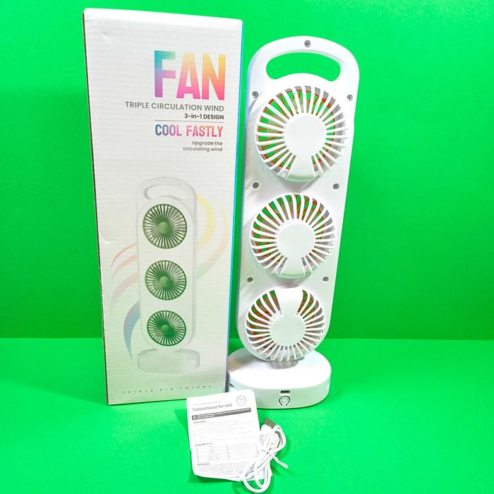 Новий вентилятор акумуляторний 3-х швидкісний потужний