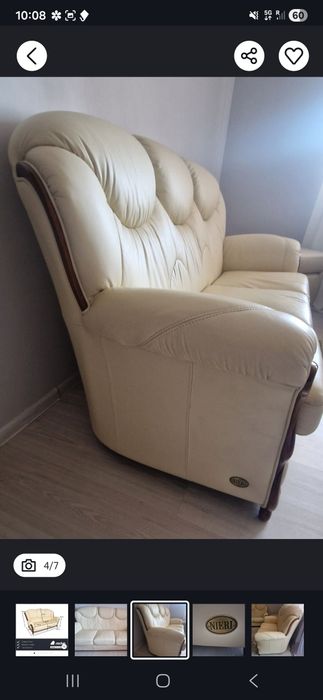 Sprzedam dwie  sofy skórzane 3 i 2 osobową firmy NIERI w stanie bdb