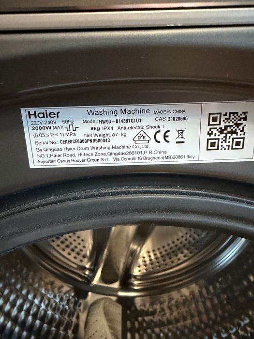 Pralka Haier Model : HW90-B14387GTU1 Gwarancja do 17.09.2027r.