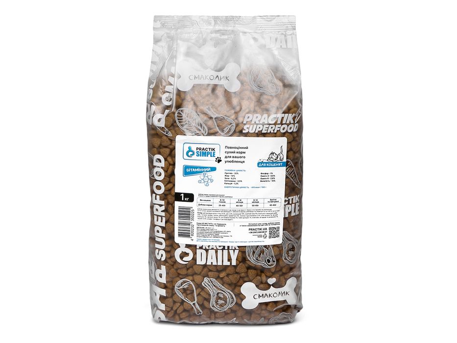 Корм для кошенят вітамінний PRACTIK SIMPLE 1 кг