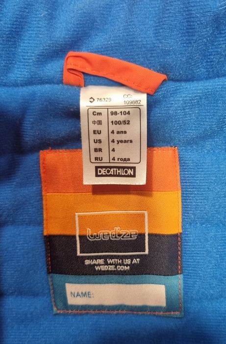 Casaco de neve para criança de 4 anos