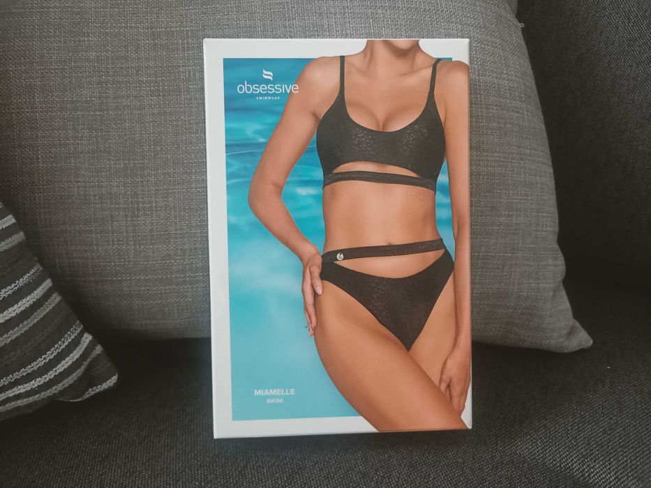 Strój kąpielowy damski dwuczęściowy czarny XS 34 S 36 obsessive