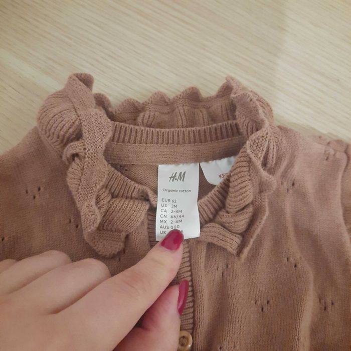 Komplecik ażurowy dziewczęcy 62 H&M