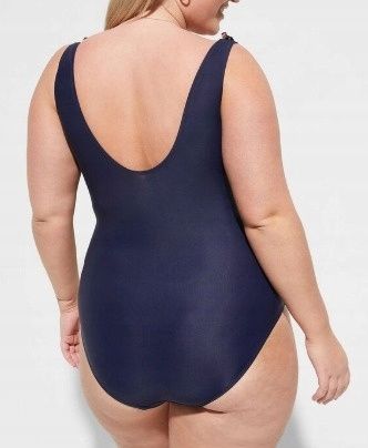 B.P.C kostium kąpielowy granatowy w kwiaty 48.