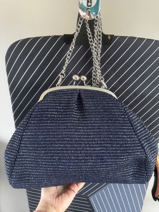 Torebka granatowa z trawy morskiej