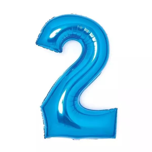 Balon foliowy cyfra 2 niebieska 51x66cm. Nowy Produkt