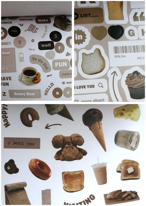 Стікербук набір наліпок стильні стікери скрапбукінг наклейки коти