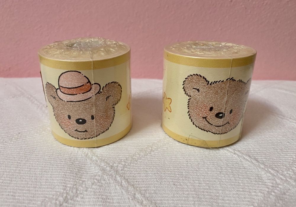 2 Rolos de Faixas Decorativas de Parede para quarto de bebe -  ursos