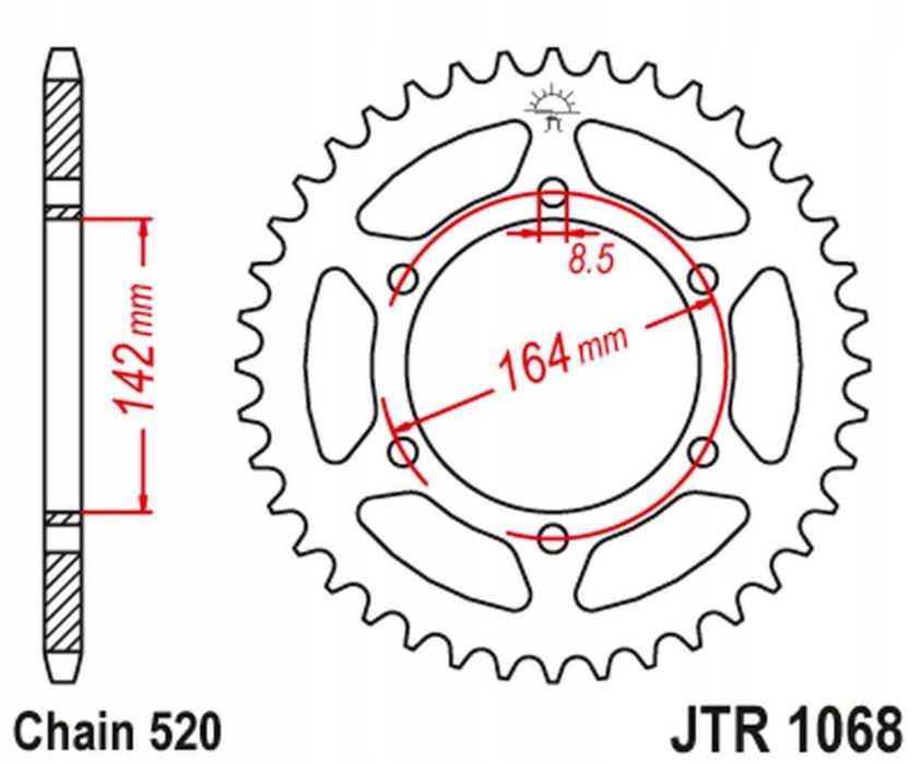 Zębatka STUNT JT Sprockets JTR1068-46 yamaha honda kawasaki hyosung