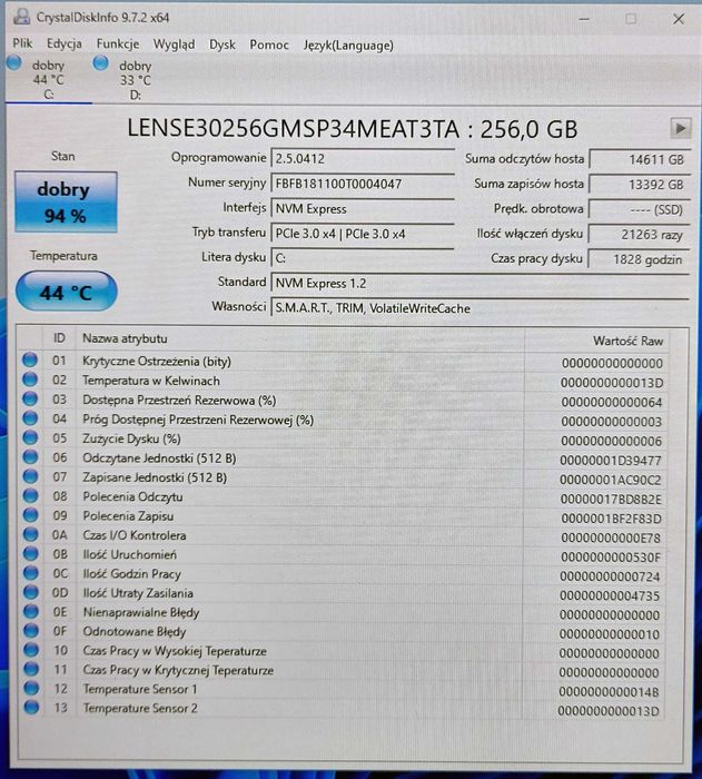 Dysk SSD M2 NVMe 256 GB - Union Memory
