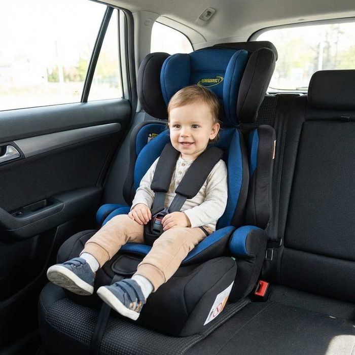 Nowy Fotelik Samochodowy 9-36 kg 76-150 cm Niebieski Dla Dziecka Mocny