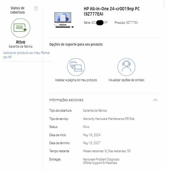 HP All‑in‑One 24‑cr0019np – Novo, nunca usado, Ryzen 5, 16GB, 512GB SSD, Garantia HP até 2027