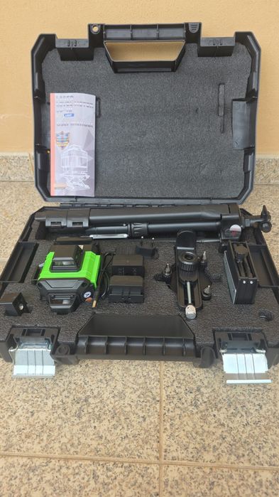 Nível Laser 4D 16 Linhas Verde (Tripé + 2 Baterias + Comando e Acessórios)