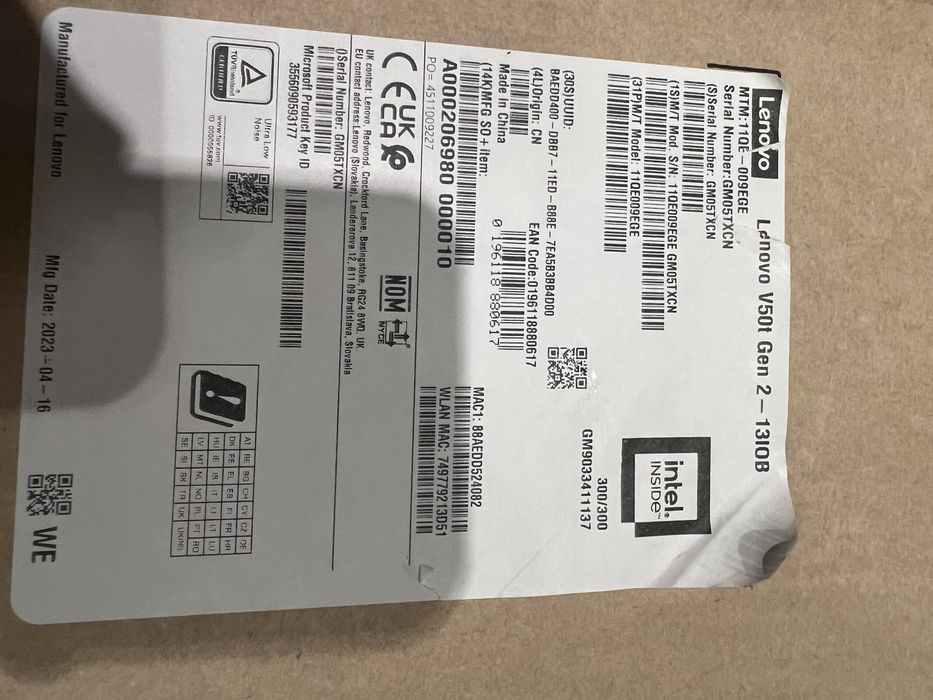 Komputer Lenovo V50T Gen 2 NOWY