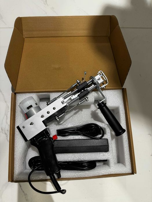 Zestaw Tufting Gun, trymer, nici, materiał, klej itp