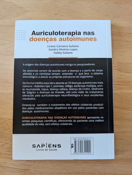 Livro Auriculoterapia nas doenças autoimunes por Lirane Carneiro  Suliano, Sandra Silvério