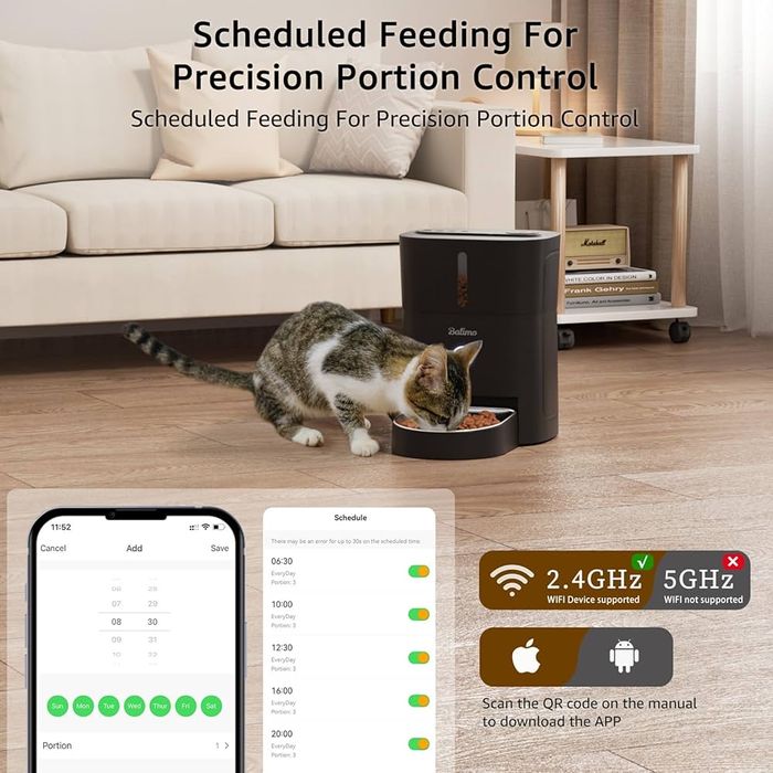 Автоматична годівниця для котів Balimo 2.4G WiFi, 3 л,