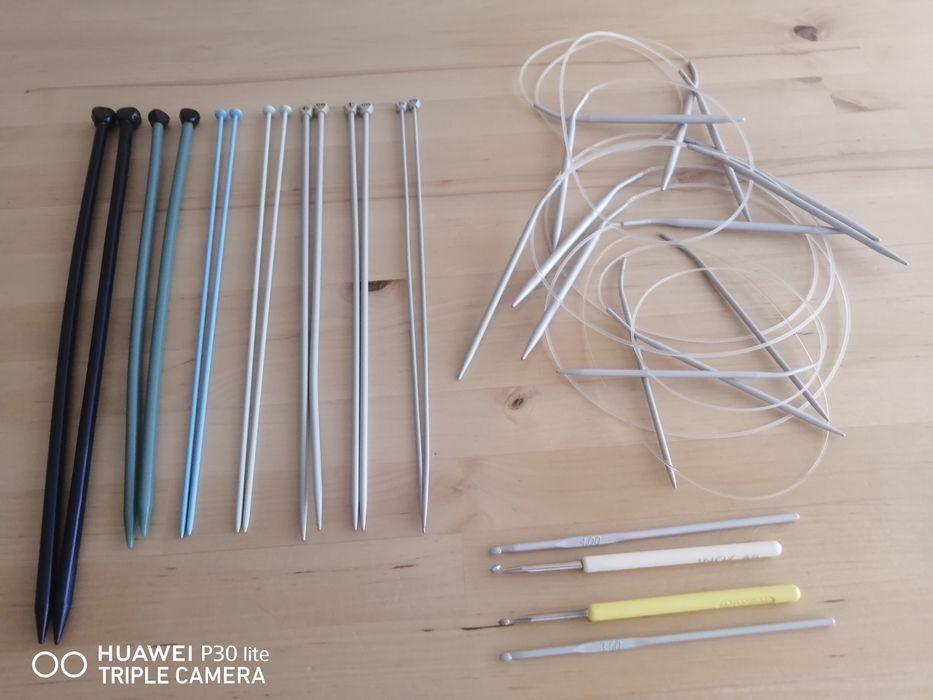 18 agulhas de tricotar