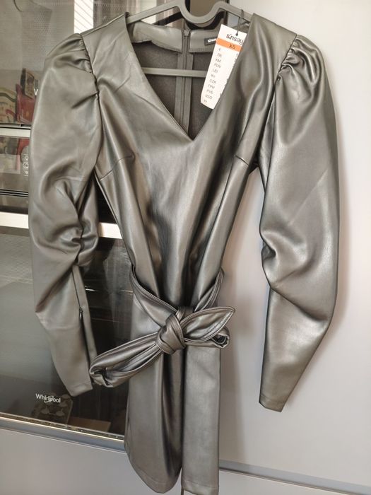 Nowa skórzana mini sukienka XS sinsay