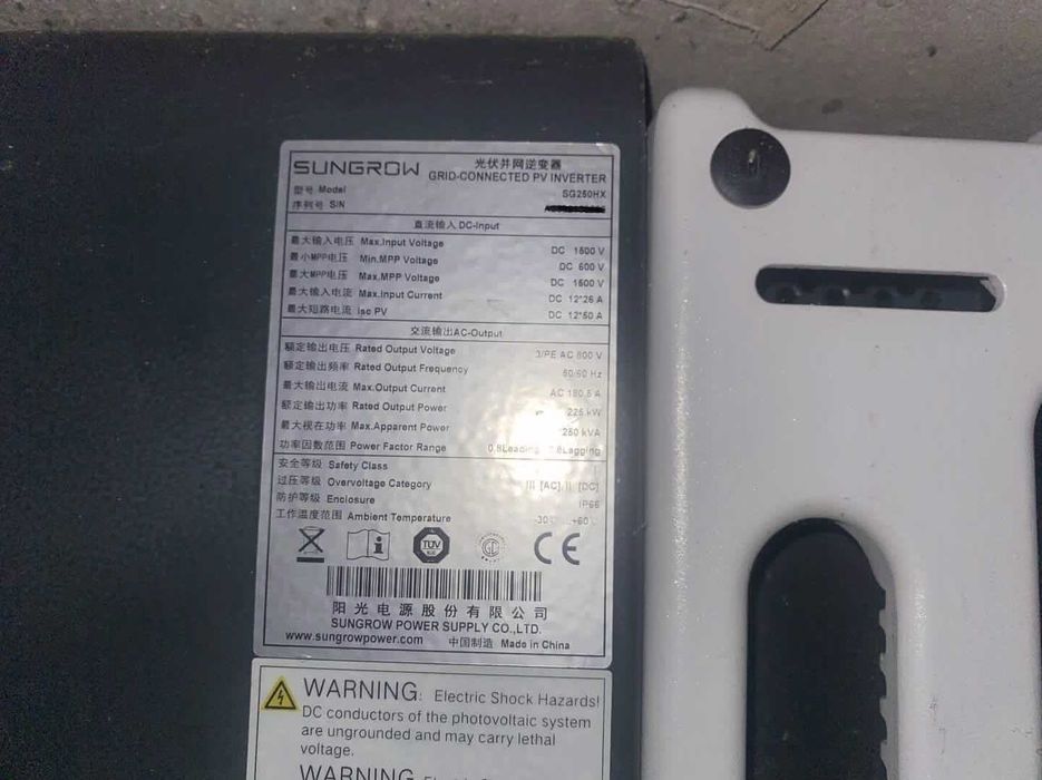 Inversores Sungrow SG250HX usados em excelente estado 250KW
