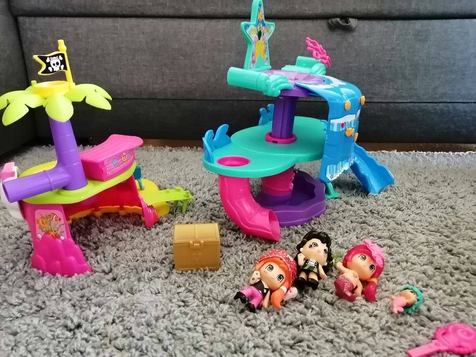 Pinypon Barco e Pinypon nadadores + ilha dos piratas e sereias