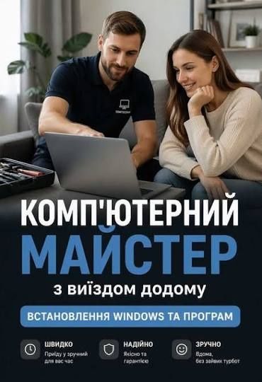 Компютерний майстер Збірка ігрових ПК / Апгрейд ноутбуків і комп'ютерів / Ремонт ПК / Виїзд майстра
