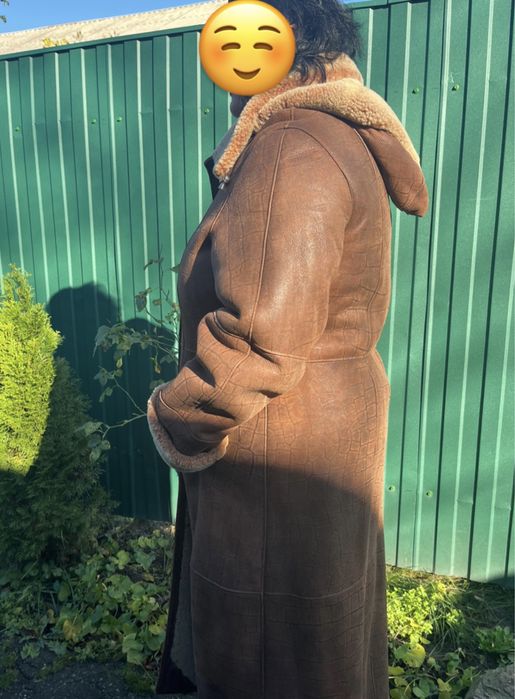 Зимня шкіряна дублянка