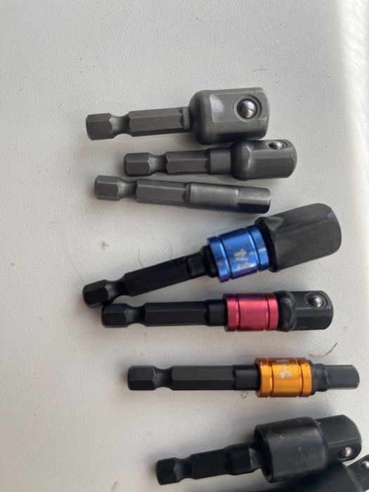 Набір 9 штук перехідників насадок адаптерів 1/4 на 1/4 3/8 1/2