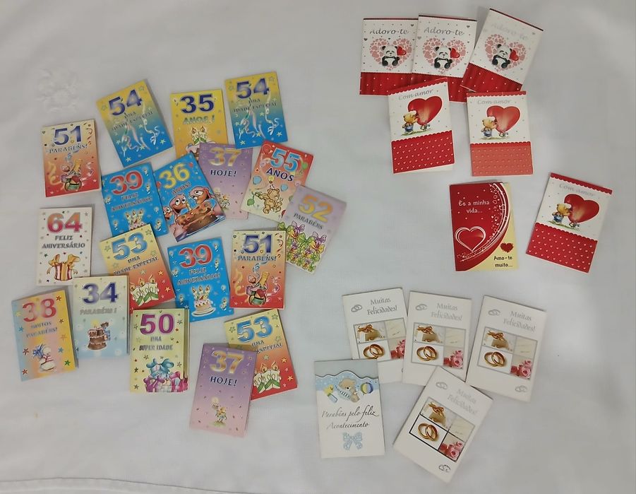 Mini Postais de Aniversário  com Mensagens valor cada