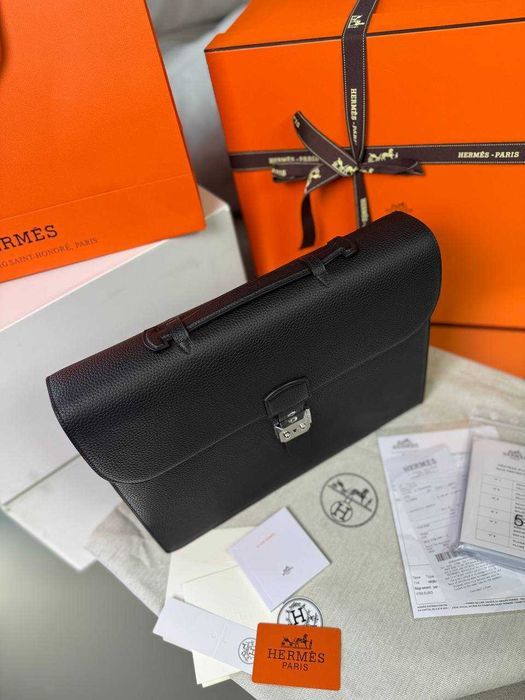 Кожаный портфель Hermes Depeches Briefcase офисная сумка портфель c927