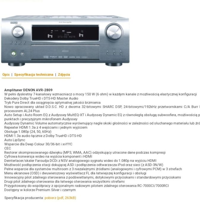 Sprzedam Denon AVR 2809