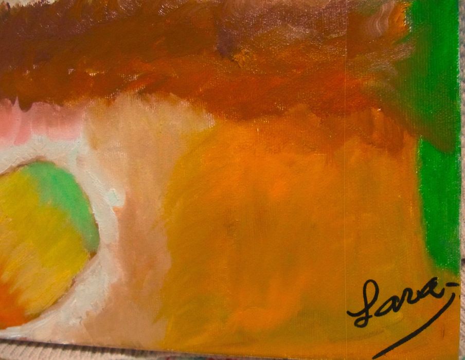 Quadro pintado a óleo,por cega