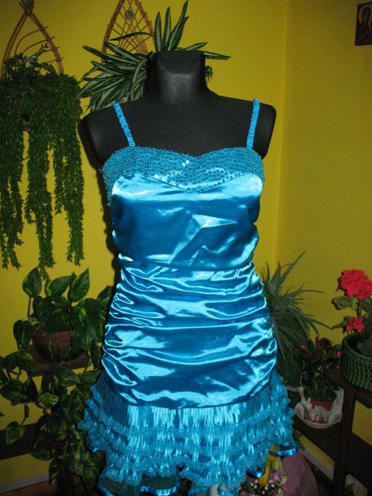 Sukienka sylwestrowa atłas wizytowa rozmiar 36-38 + woal