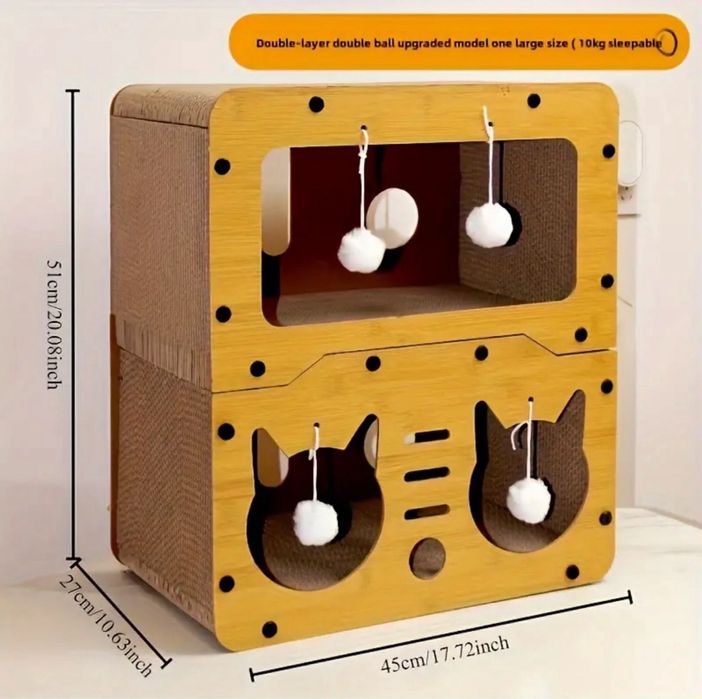 Когтеточка кошачий домик игровая 2 этажа