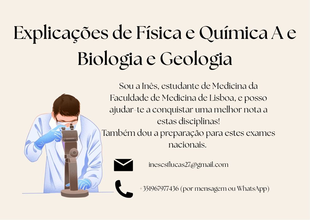Explicaçções de Biologia e Geologia e Física e Química