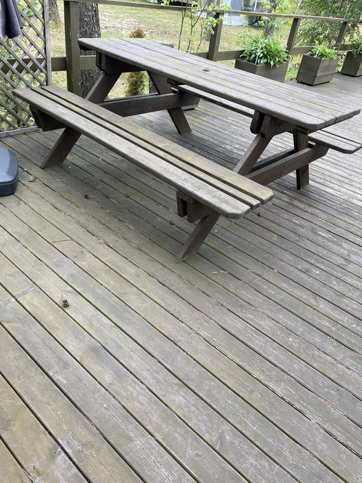 Ława drewniana ogrodowa stół z ławkami ławki komplet
