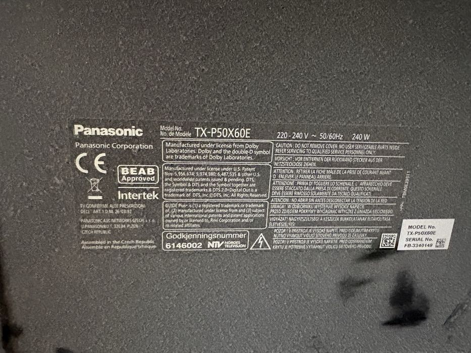 Panasonic TX-P50X60E