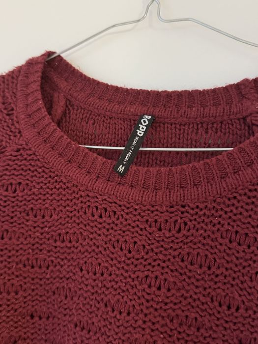 Bordowy sweter Cropp M