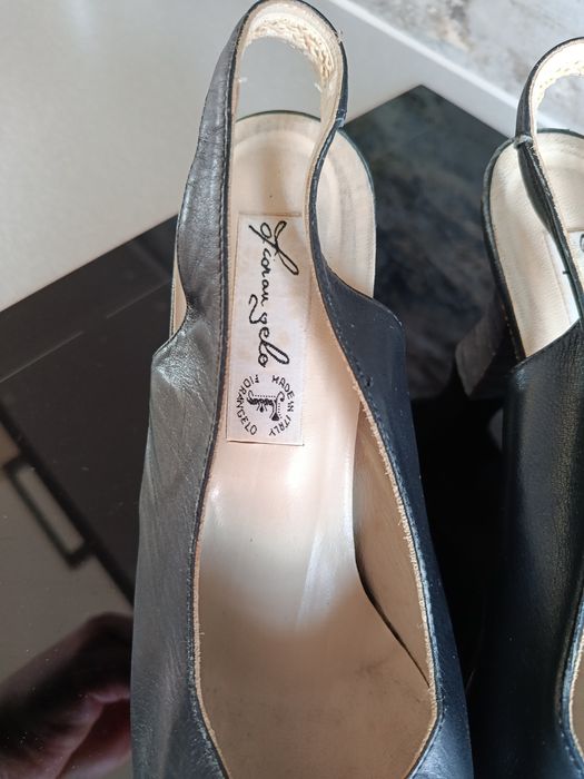 Buty damskie skórzane granatowe 38