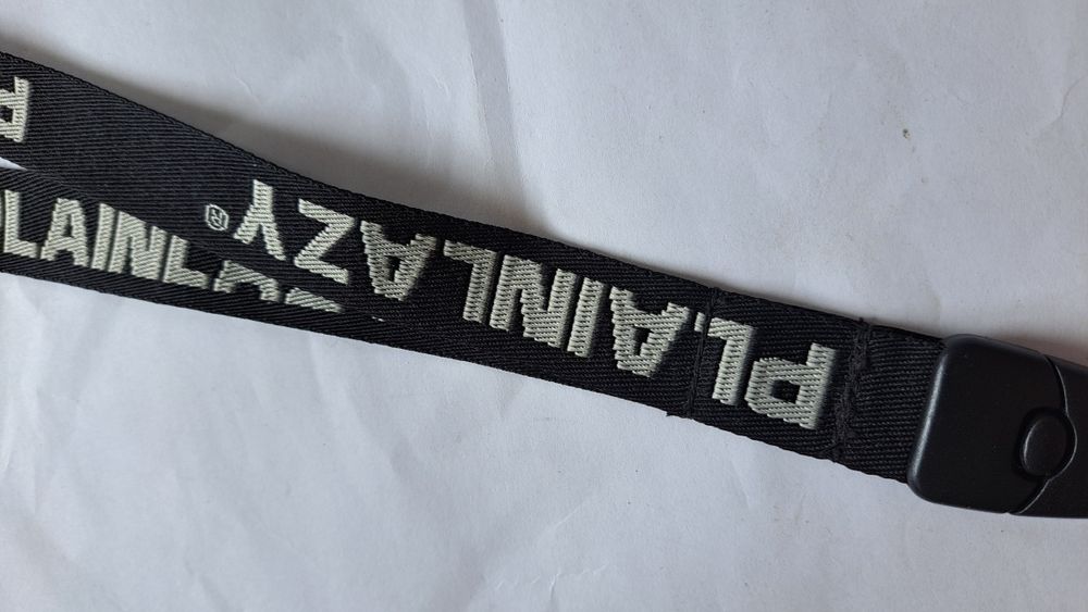 Smycz Plain Lazy, czarna, nowa, z odpinaną końcówką