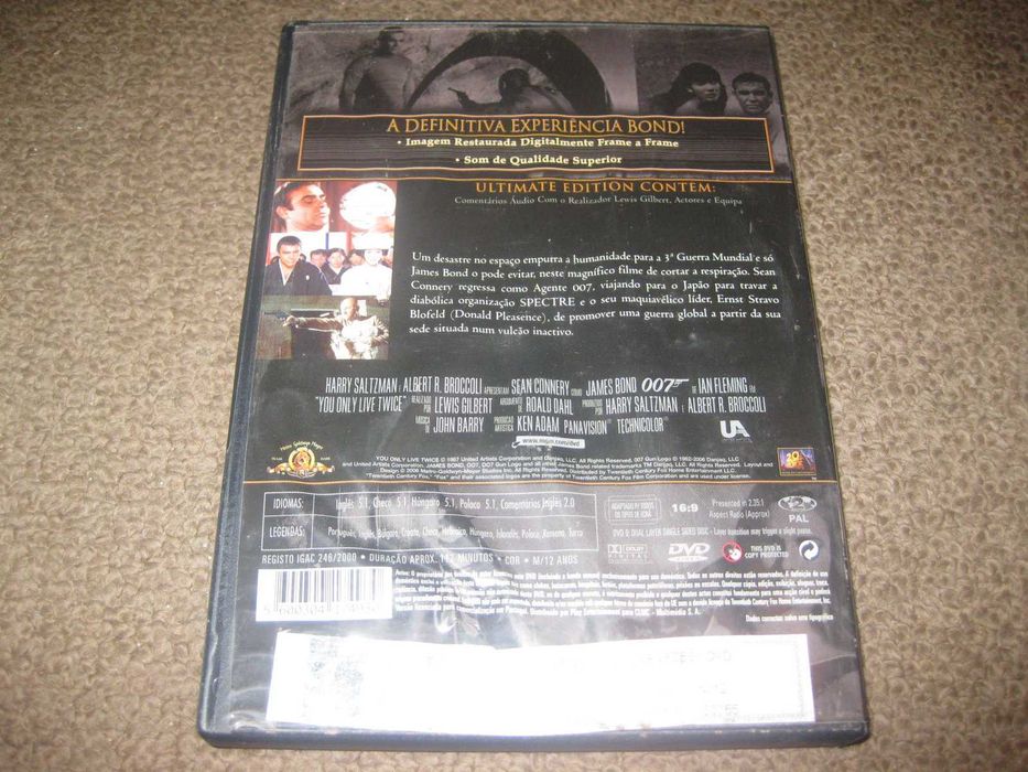 DVD "Só Se Vive Duas Vezes" com Sean Connery
