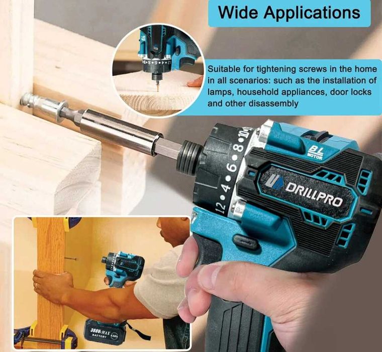 F1079 Aparafusadora Drillpro  27-280NM dupla velocidade uma bateria