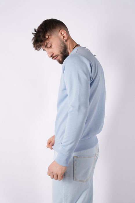 Bawełniana bluza basic - błękitny XL